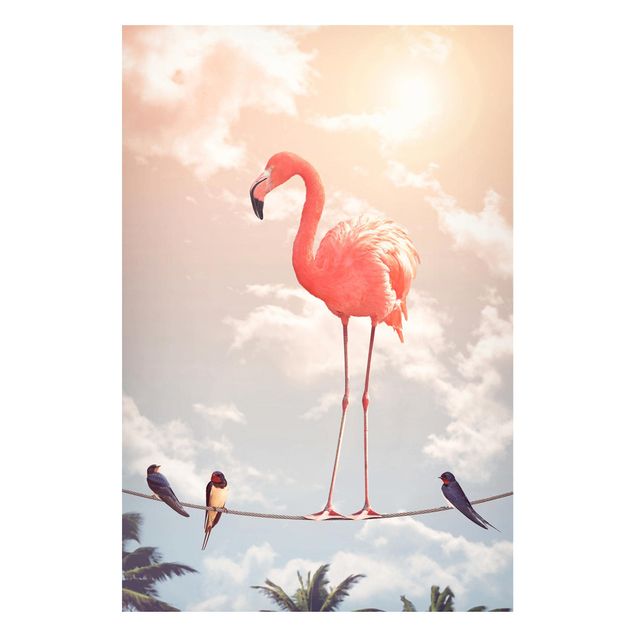 Magnettafel - Jonas Loose - Himmel mit Flamingo - Memoboard Hochformat 3:2
