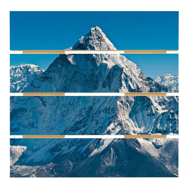 Holzbild - Der Himalaya - Quadrat 1:1