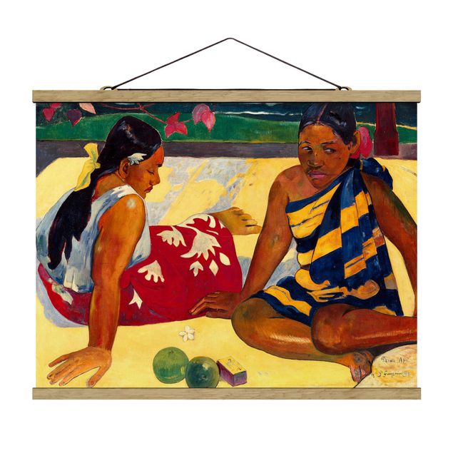 Stoffbild mit Posterleisten - Paul Gauguin - Frauen von Tahiti - Querformat 4:3