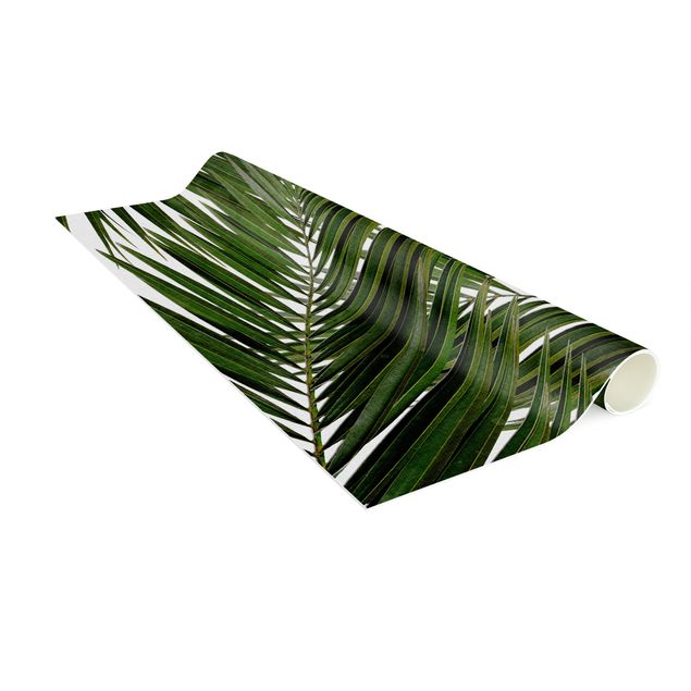 Teppich grün Blick durch grüne Palmenblätter