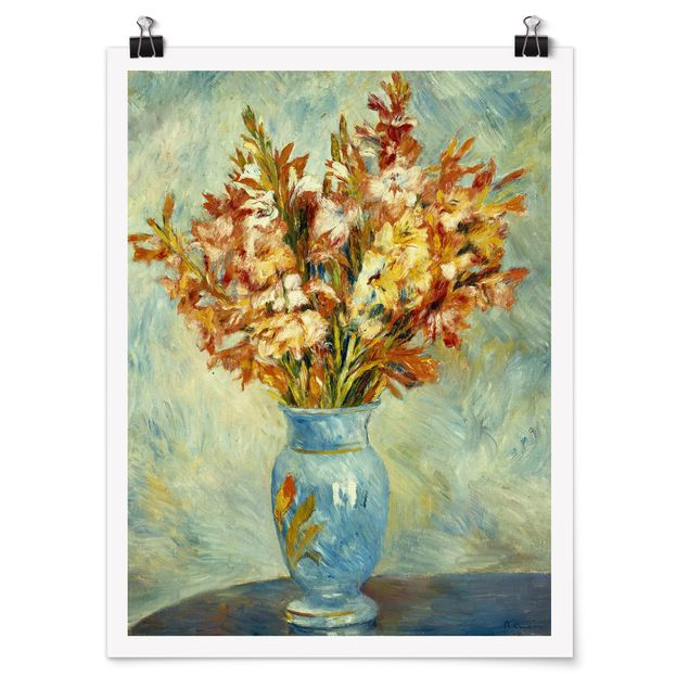 Poster - Auguste Renoir - Gladiolen in Vase - Hochformat 3:4