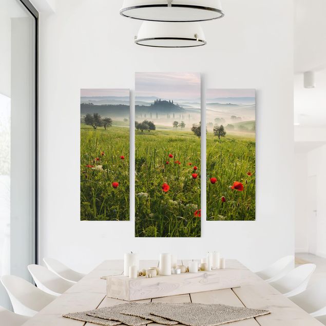 Leinwandbild 3-teilig - Toskana Frühling - Galerie Triptychon