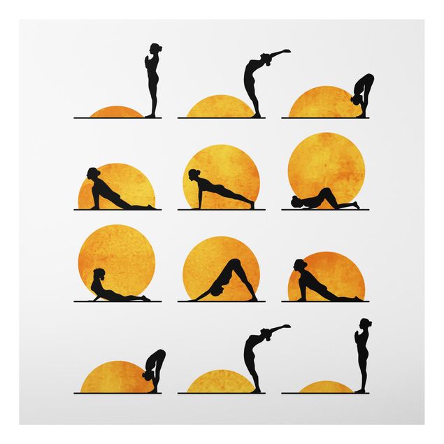 Aluminium Print - Yoga - Der Sonnengruß - Quadrat 1:1