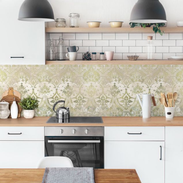 Küchenrückwand - Smaragdfarbener Barocktraum