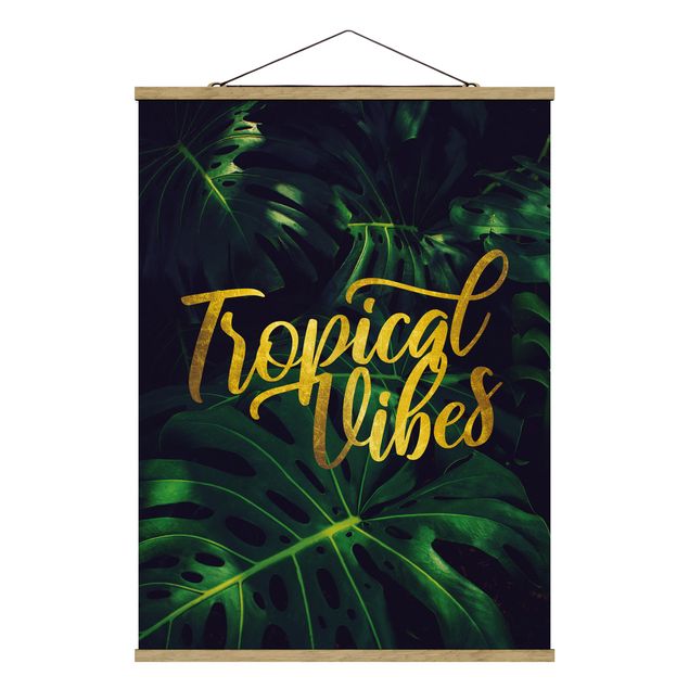 Stoffbild mit Posterleisten - Dschungel - Tropical Vibes - Hochformat 3:4