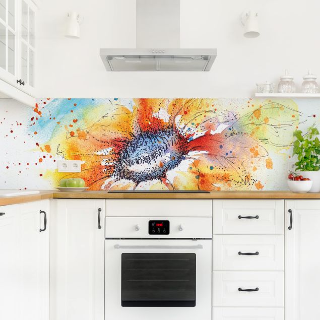 Küchenrückwand - Painted Sunflower