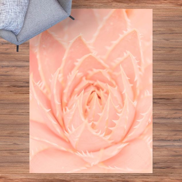 Moderner Teppich Rosa Blütenzauber Agave