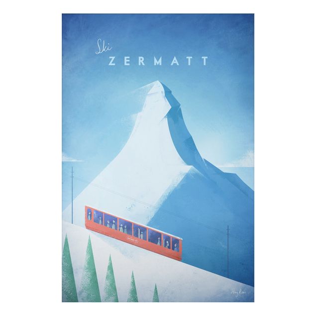Aluminium Print - Reiseposter - Zermatt - Hochformat 3:2