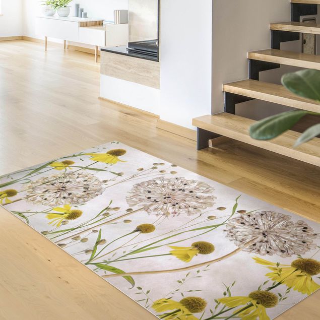 Aussen Teppich Allium und Helenium Illustration