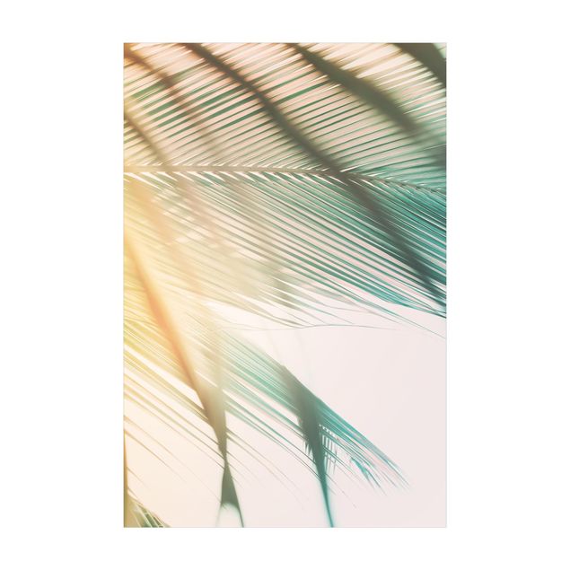 Teppich Natur Tropische Pflanzen Palmen bei Sonnenuntergang II