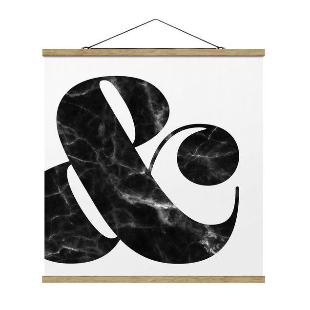 Stoffbild mit Posterleisten - Ampersand Marmor - Quadrat 1:1