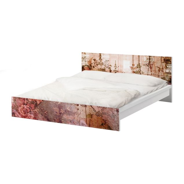 Möbelfolie für IKEA Malm Bett niedrig 140x200cm - Klebefolie Old Grunge
