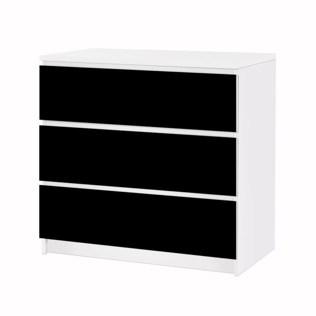 Möbelfolie für IKEA Malm Kommode - Klebefolie Colour Black
