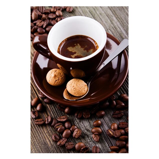 Magnettafel - Kaffeetasse mit Kaffeebohnen - Memoboard Hochformat 3:2