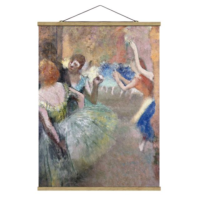 Stoffbild mit Posterleisten - Edgar Degas - Ballettszene - Hochformat 3:4