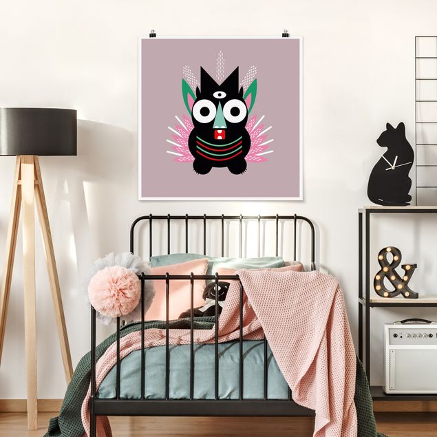 Poster - Collage Ethno Monster - Krallen - Quadrat 1:1