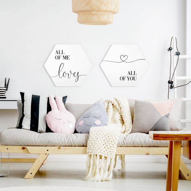Hexagon Bild Forex 2-teilig - ALL OF ME LOVES ALL OF YOU