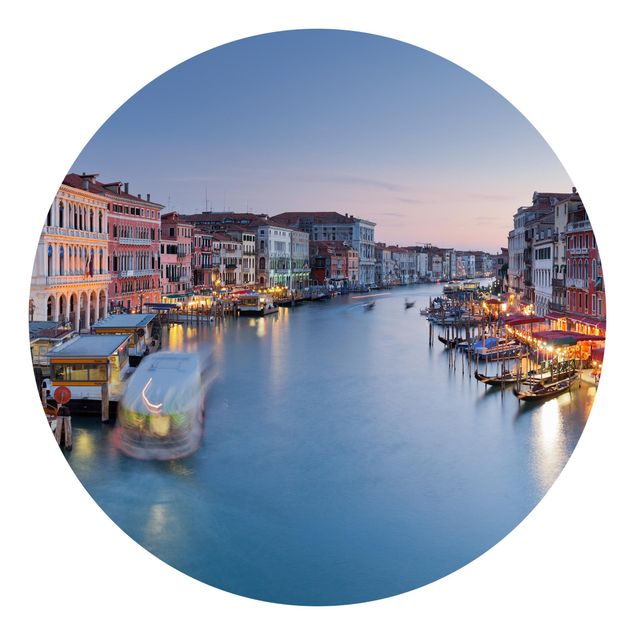 Runde Tapete selbstklebend - Abendstimmung auf Canal Grande in Venedig