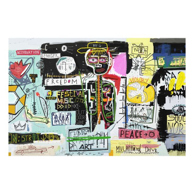 Glasbild - Abstract Graffiti Art - Querformat