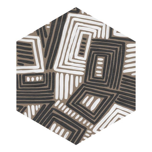 Hexagon Mustertapete selbstklebend - Abstrakte Fenster und Stufen