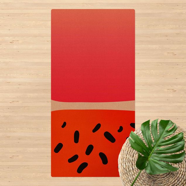 Teppich modern Abstrakte Formen - Melone und Rosa
