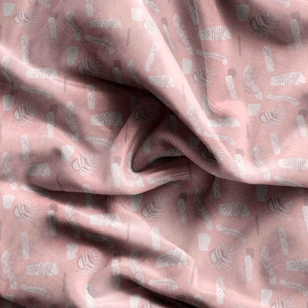 Vorhänge Muster Abstraktes Muster mit Palmblätter - Blasses Pink