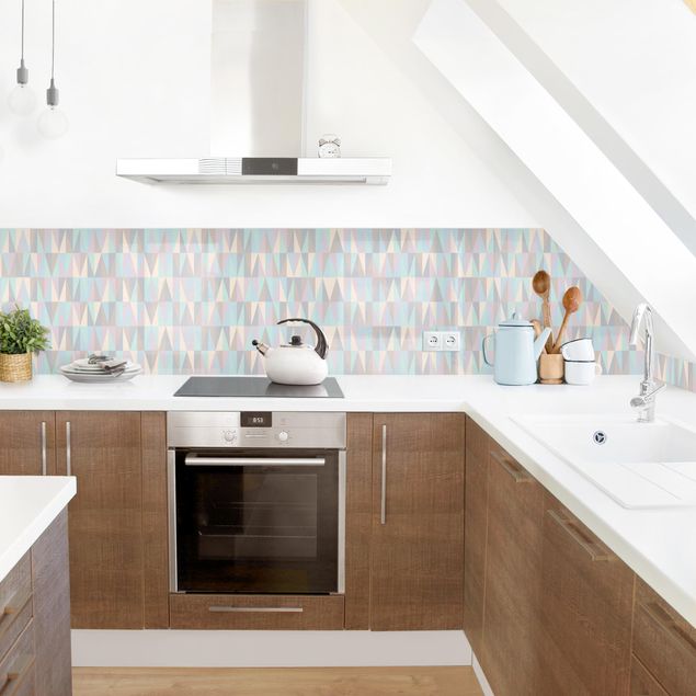 Küchenrückwand - Dreiecke in Pastellfarben II