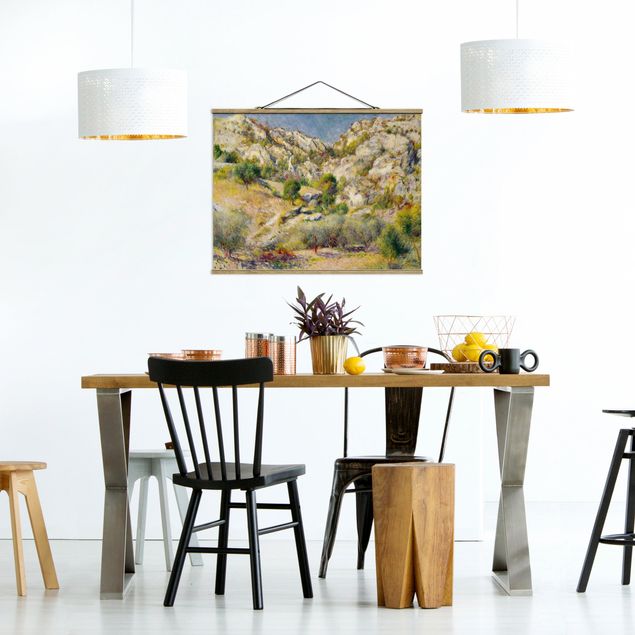 Stoffbild mit Posterleisten - Auguste Renoir - Felsen bei Estaque - Querformat 4:3