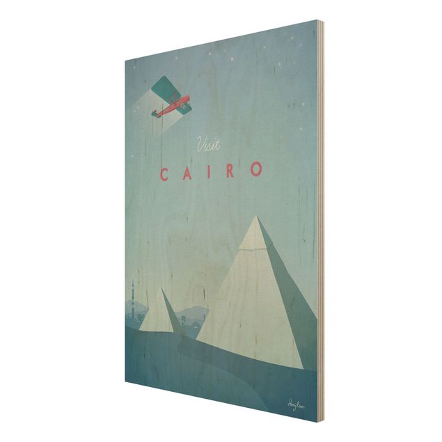 Holzbild - Reiseposter - Cairo - Hochformat 4:3