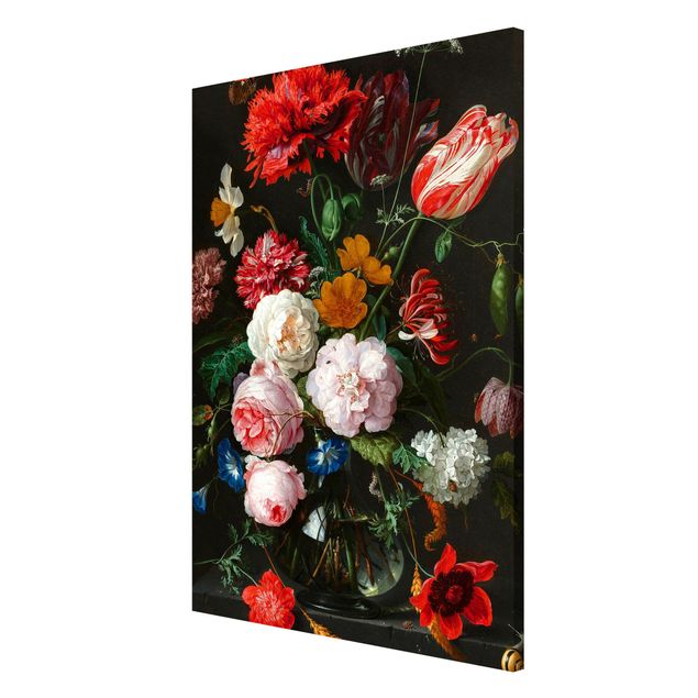 Magnettafel - Jan Davidsz de Heem - Stillleben mit Blumen in einer Glasvase - Memoboard Hochformat 3:2