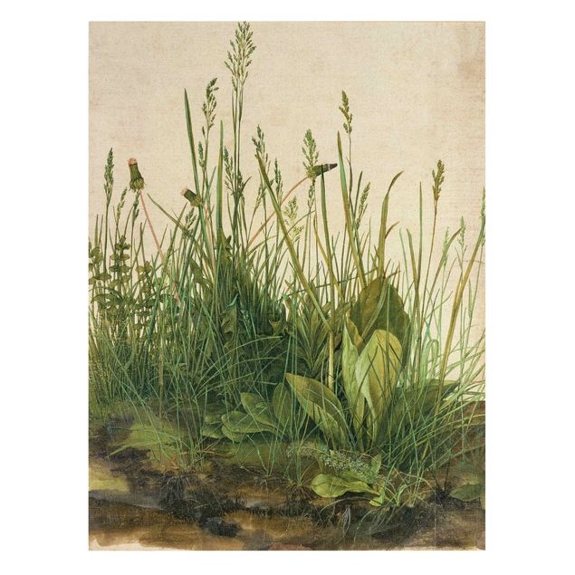Leinwandbild Gold - Albrecht Dürer - Das große Rasenstück - Hochformat 3:4