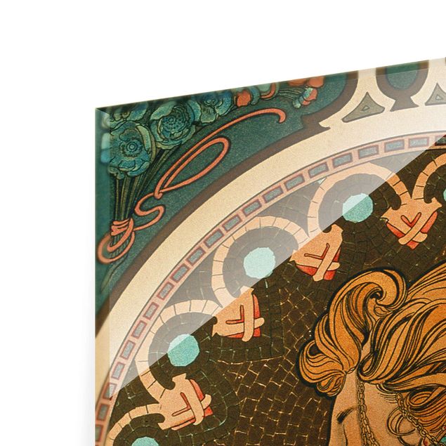 Glasbild - Alfons Mucha - Die Feder - Hochformat 3:2