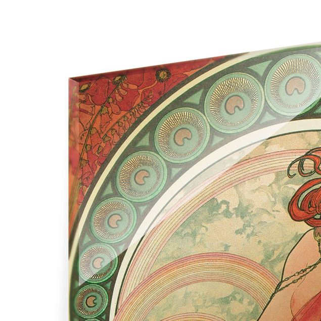 Glasbild - Alfons Mucha - Vier Künste - Die Malerei - Hochformat 3:2