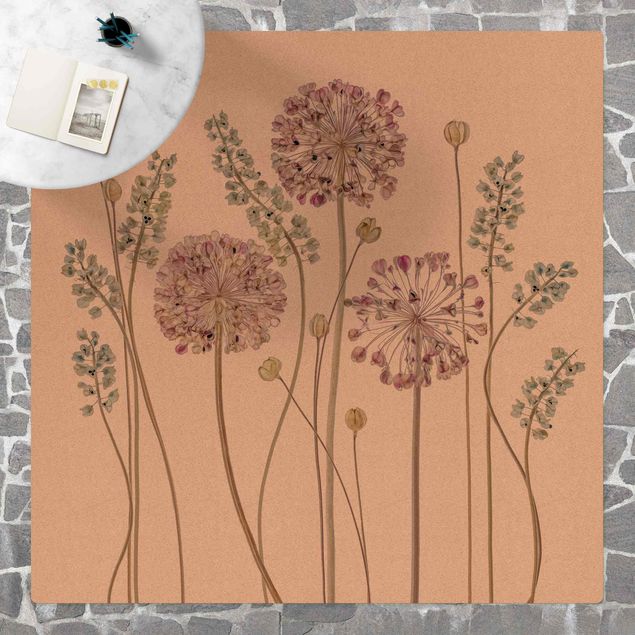 Teppich Blumen Allium Illustration