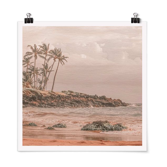 Poster - Aloha Hawaii Strand - Quadrat 1:1