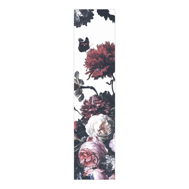Schiebegardinen Set - Altmeisterlicher Blumenrausch mit Rosen Bouquet - Flächenvorhang
