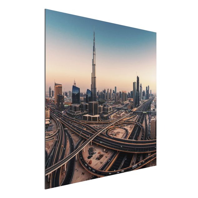Aluminium Print - Abendstimmung in Dubai - Quadrat 1:1