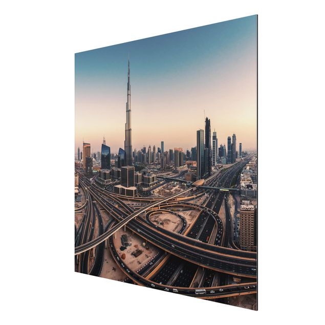 Aluminium Print - Abendstimmung in Dubai - Quadrat 1:1