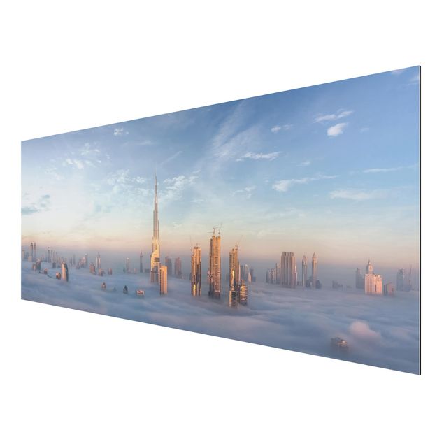 Aluminium Print - Dubai über den Wolken - Panorama