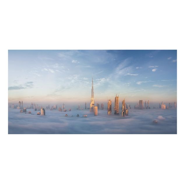 Aluminium Print - Dubai über den Wolken - Querformat 1:2
