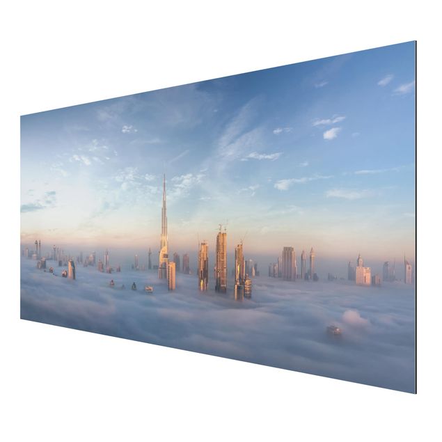 Aluminium Print - Dubai über den Wolken - Querformat 1:2
