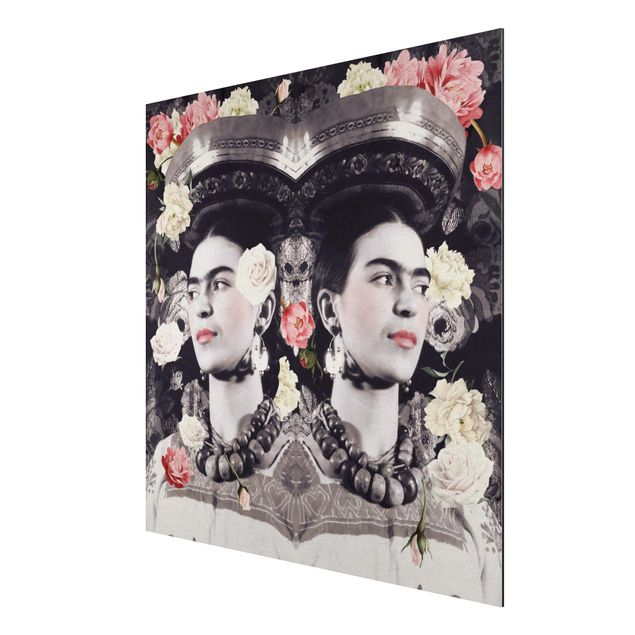 Alu-Dibond Bild - Frida Kahlo - Blumenflut