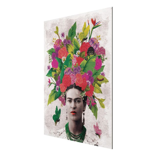 Alu-Dibond Bild - Frida Kahlo - Blumenportrait