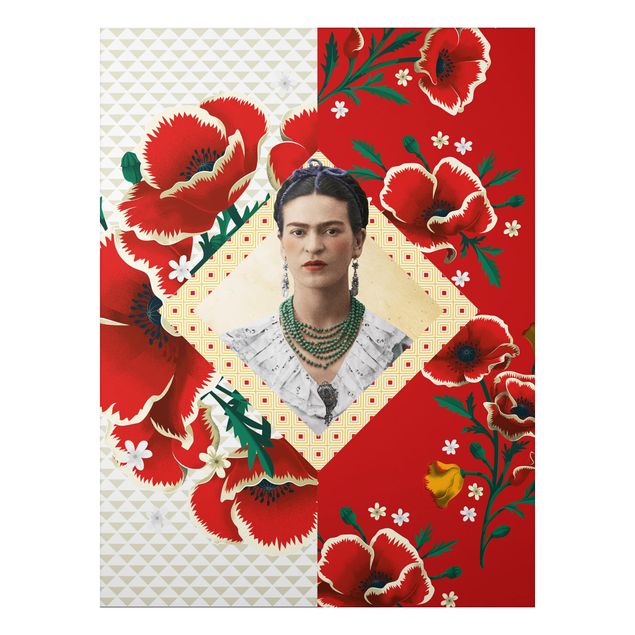 Alu-Dibond Bild - Frida Kahlo - Mohnblüten