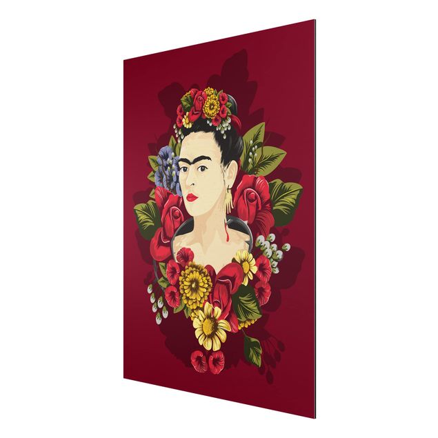 Alu-Dibond Bild - Frida Kahlo - Rosen
