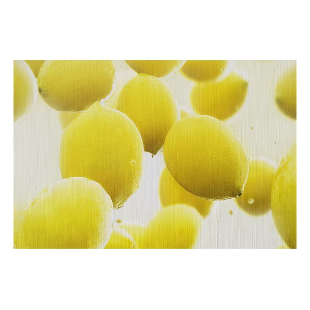 Alu-Dibond Bild - Zitronen im Wasser