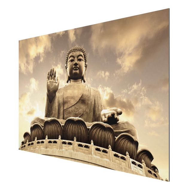 Alu-Dibond Bild - Großer Buddha Sepia