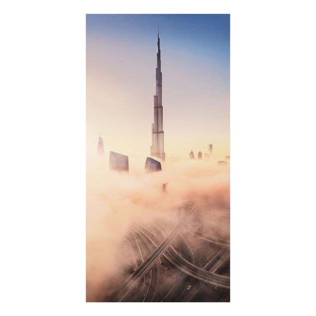 Aluminium Print - Himmlische Skyline von Dubai - Hochformat 2:1