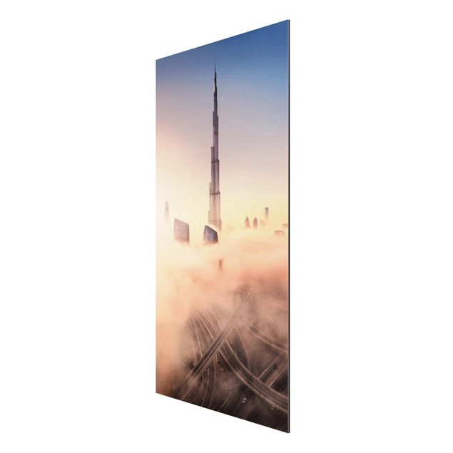 Aluminium Print - Himmlische Skyline von Dubai - Hochformat 2:1
