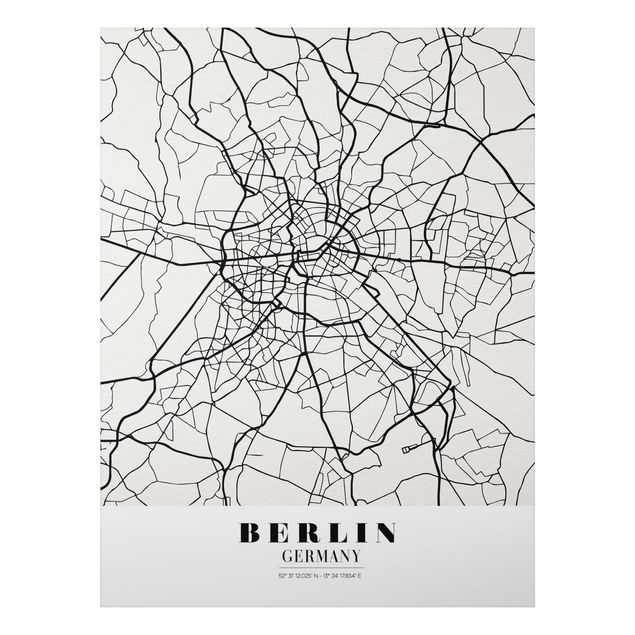 Alu-Dibond Bild - Stadtplan Berlin - Klassik